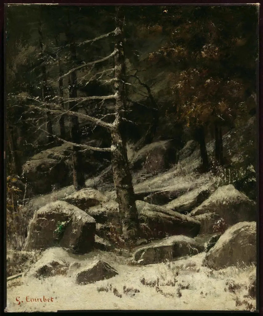 Colline boisée en hiver - Gustave Courbet - Alpha Reproduction