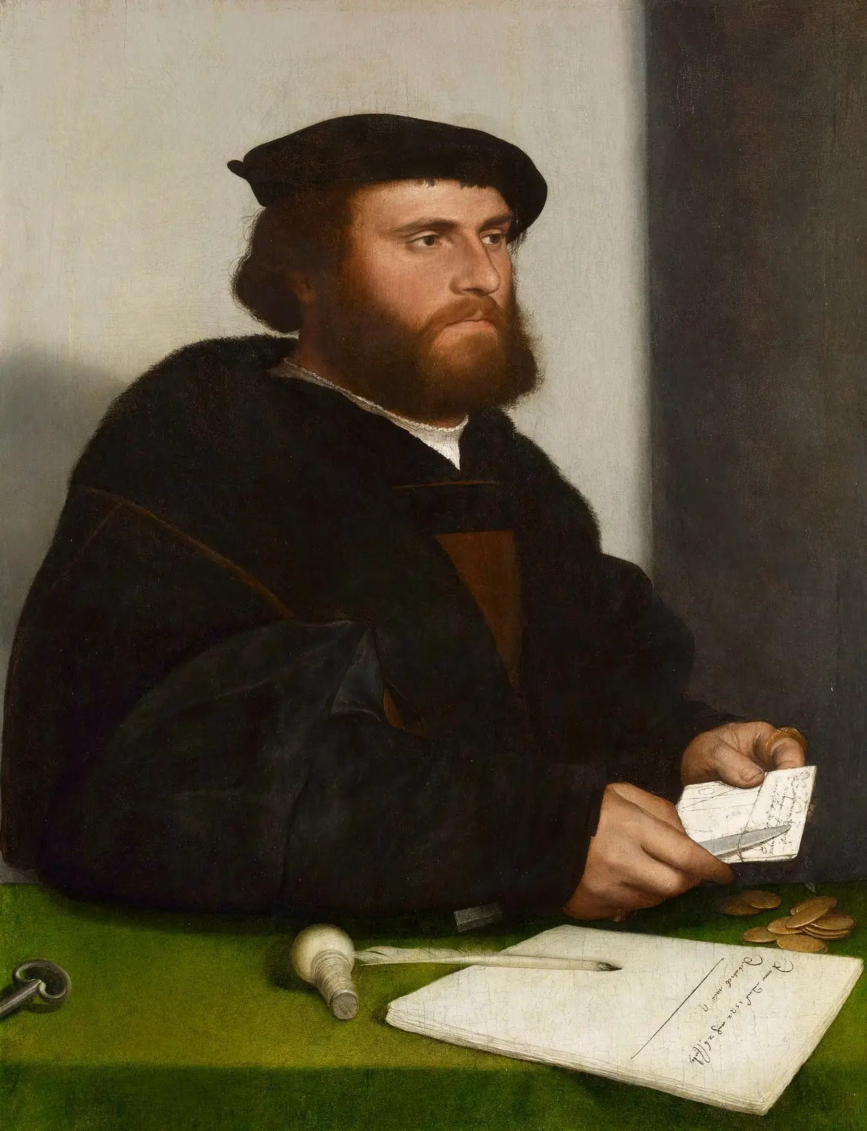 A Merchant of the German Steelyard: ’Hans of Antwerp’ - Hans Holbein le Jeune - Alpha Reproduction