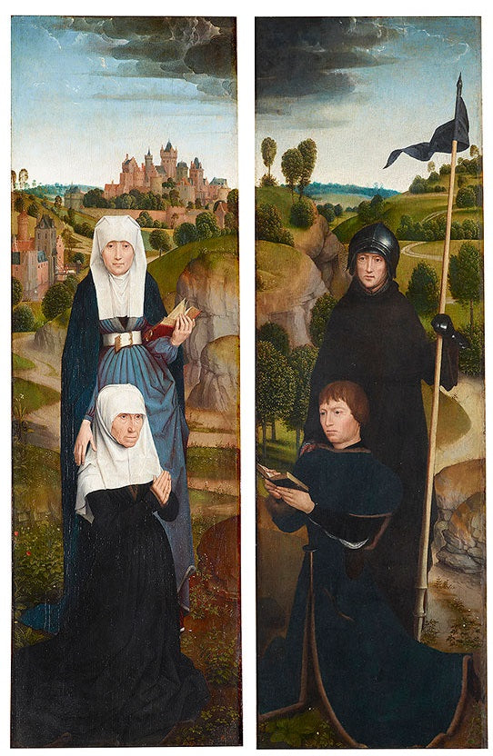 Deux ailes d'un triptyque avec les portraits des donateurs - Hans Memling