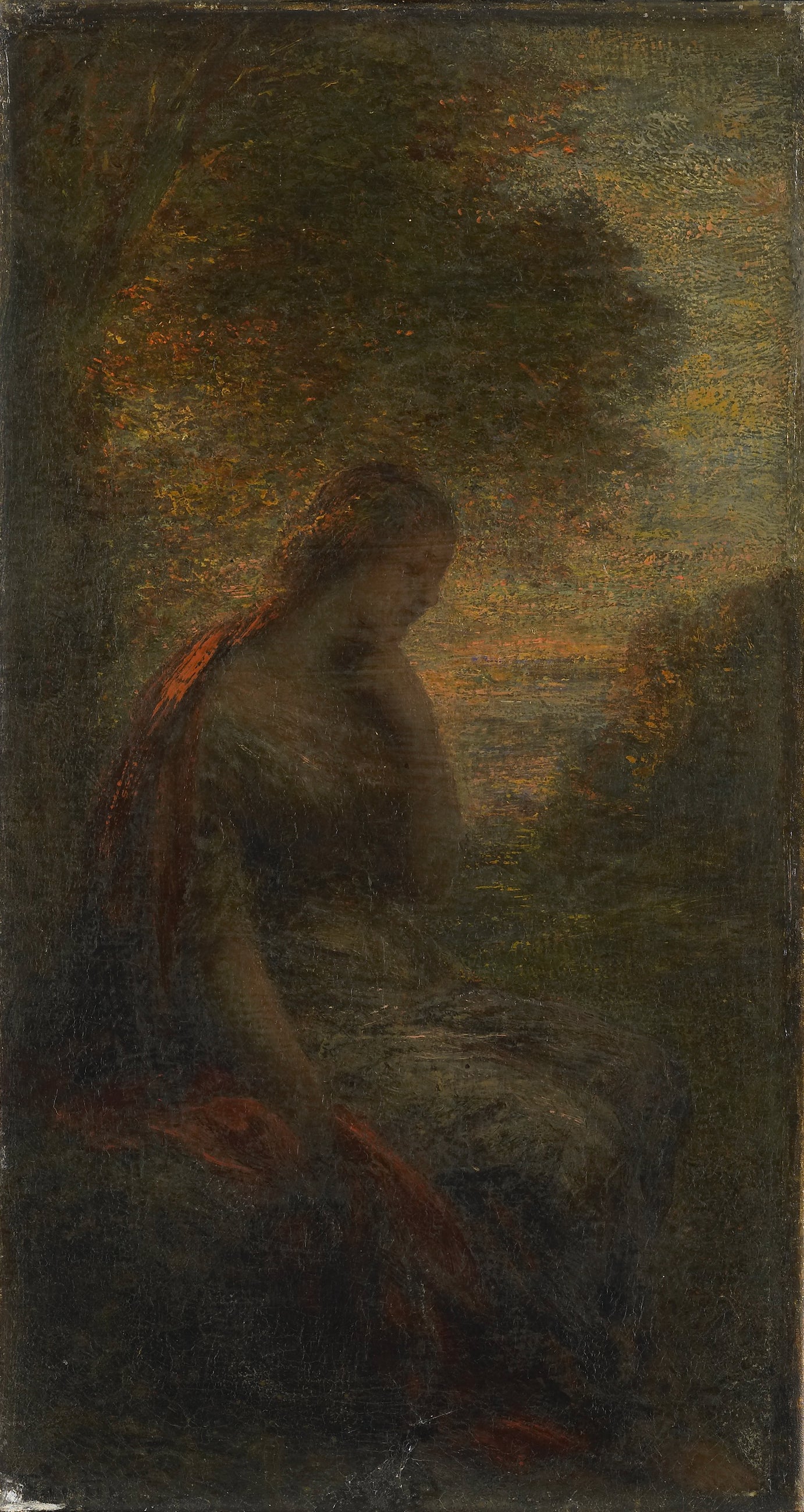 Jeune femme sous un arbre au coucher du soleil, appelée « Automne » - Henri Fantin-Latour
