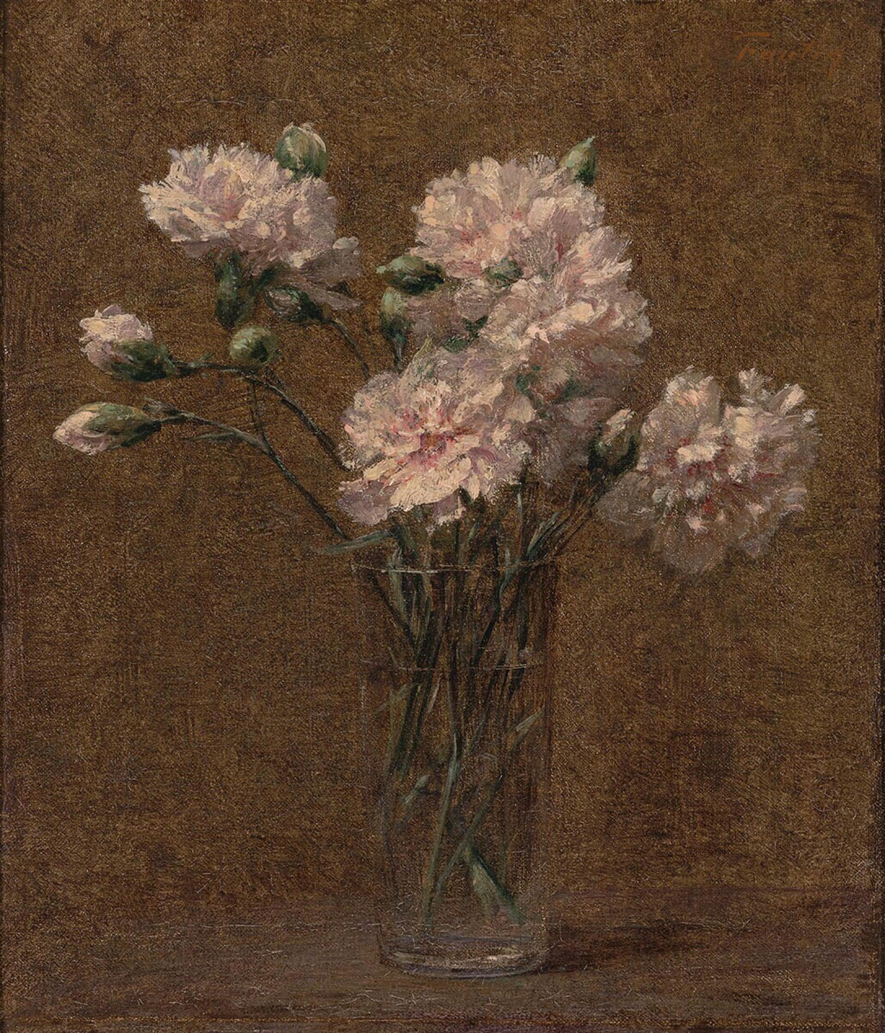 Œillets blancs dans un verre - Henri Fantin-Latour