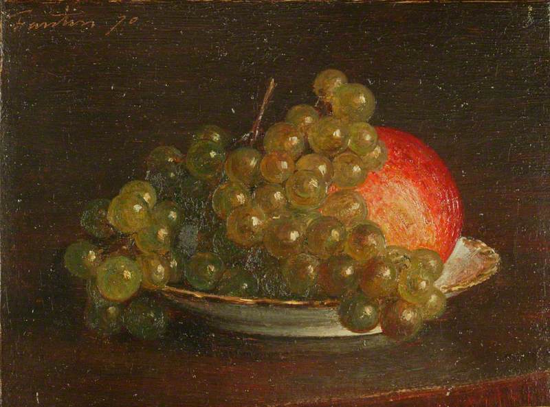 Raisin blanc et pomme dans une soucoupe - Henri Fantin-Latour