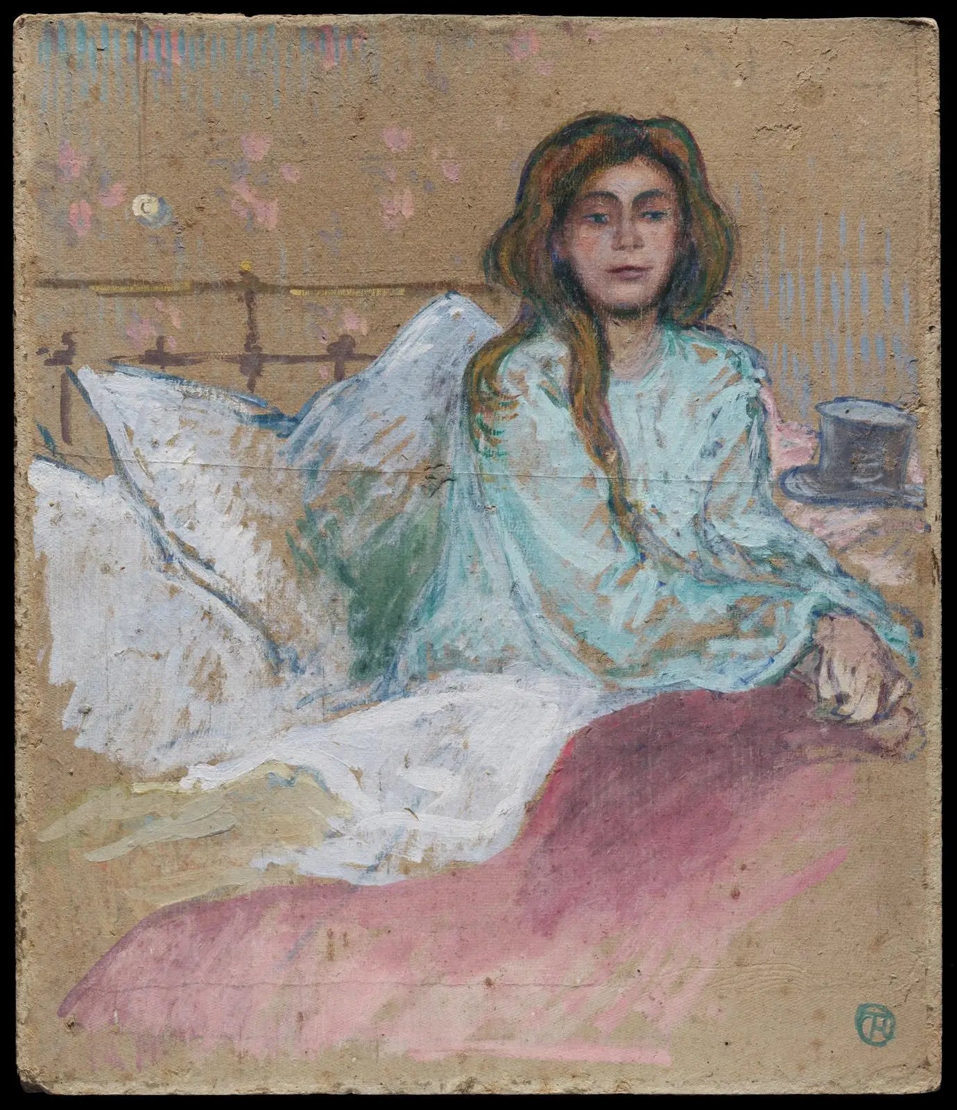 Reproduction du tableau « Femme assise dans son lit - Henri de Toulouse-Lautrec » par Alpha Reproduction en peinture à l’huile