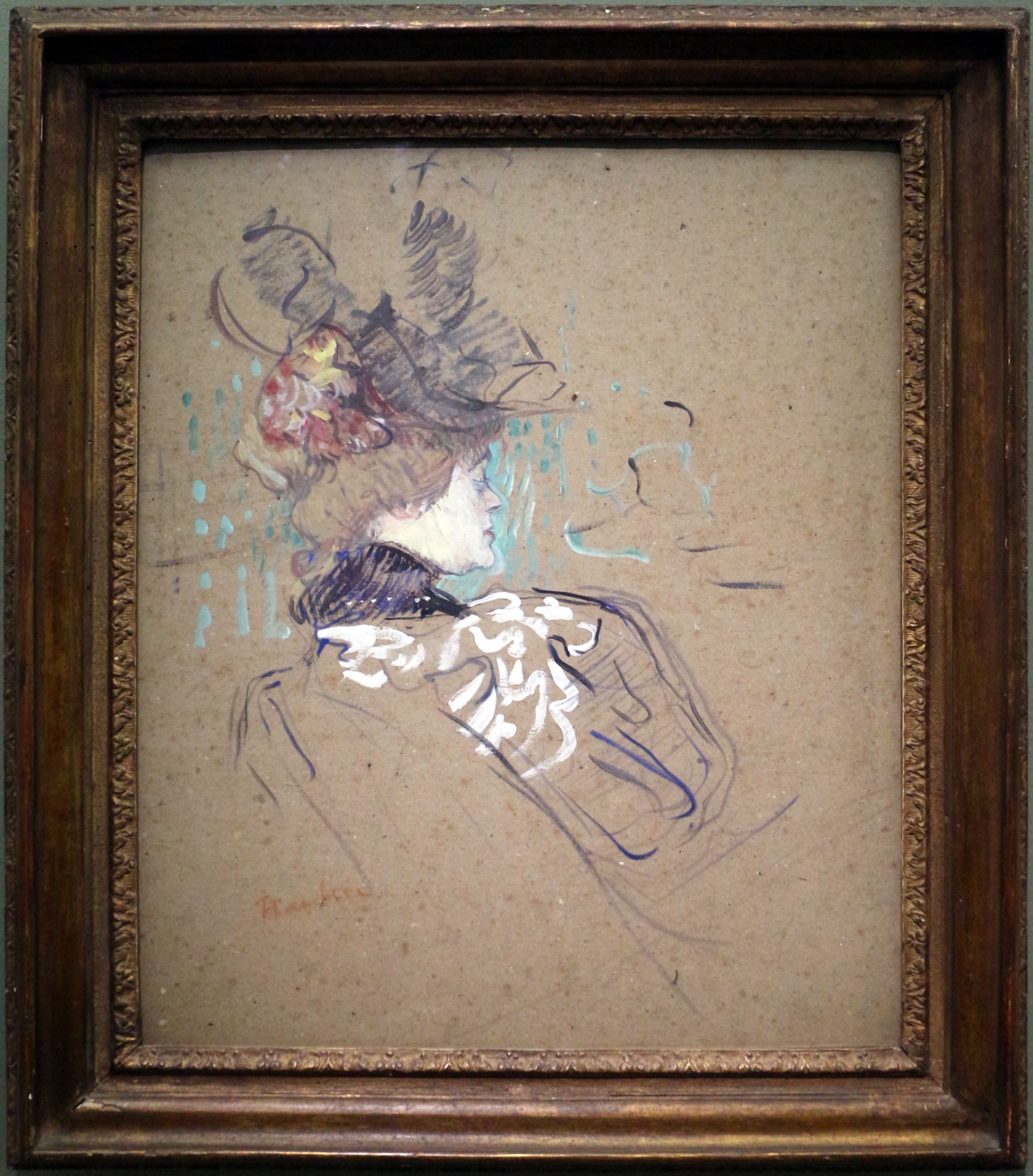 Reproduction du tableau « Femme de profil - Henri de Toulouse-Lautrec » par Alpha Reproduction en peinture à l’huile