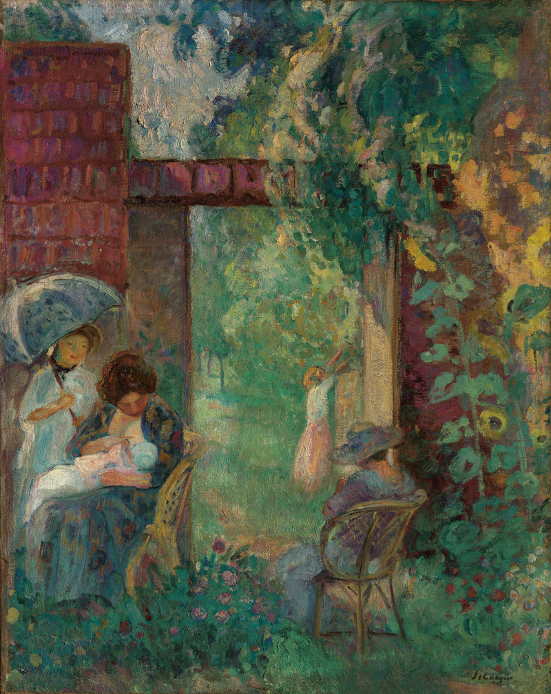 Femmes et enfants dans un jardin en été - Henri Lebasque