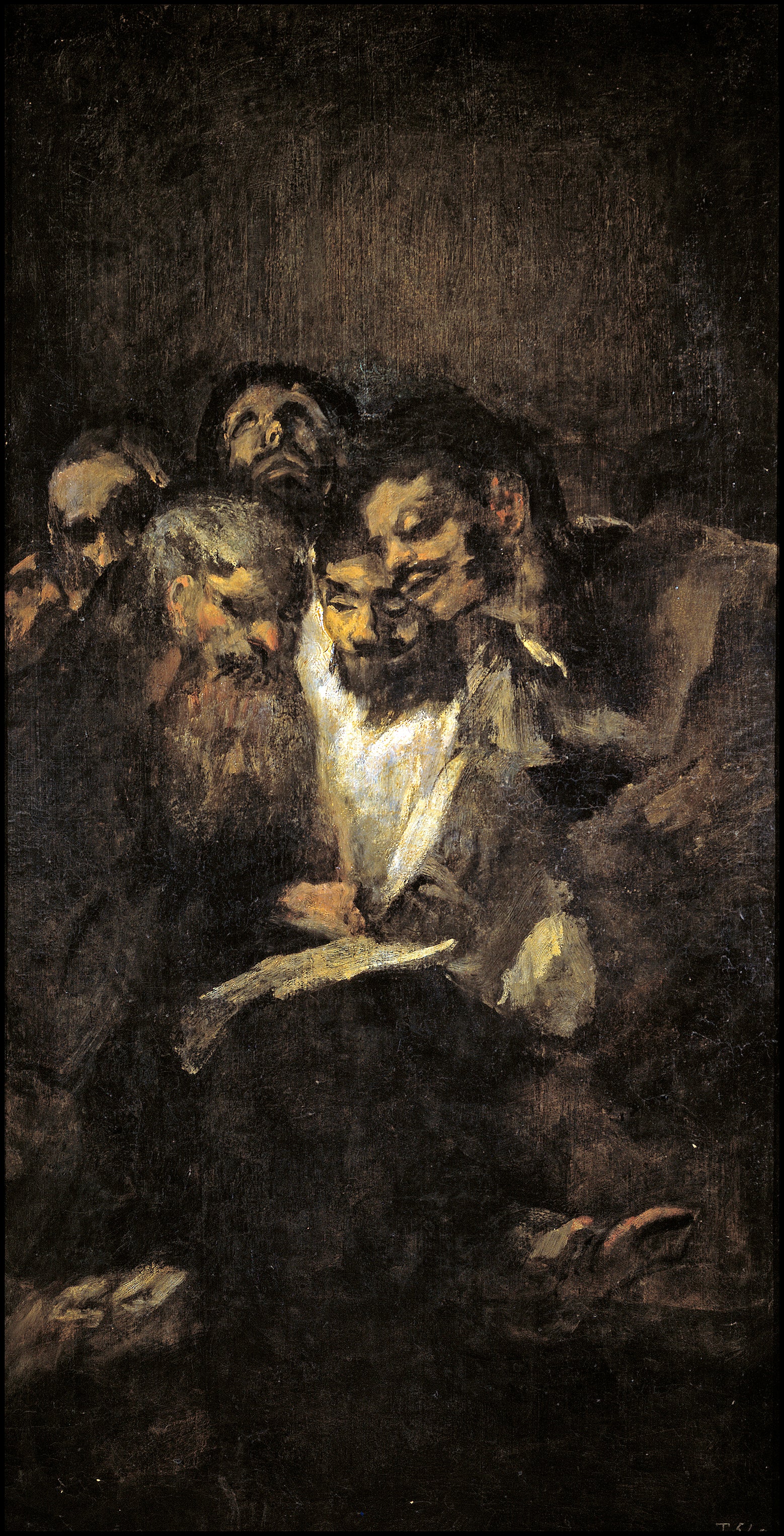 Reproduction du tableau « Hommes lisant - Francisco de Goya » par Alpha Reproduction en peinture à l’huile
