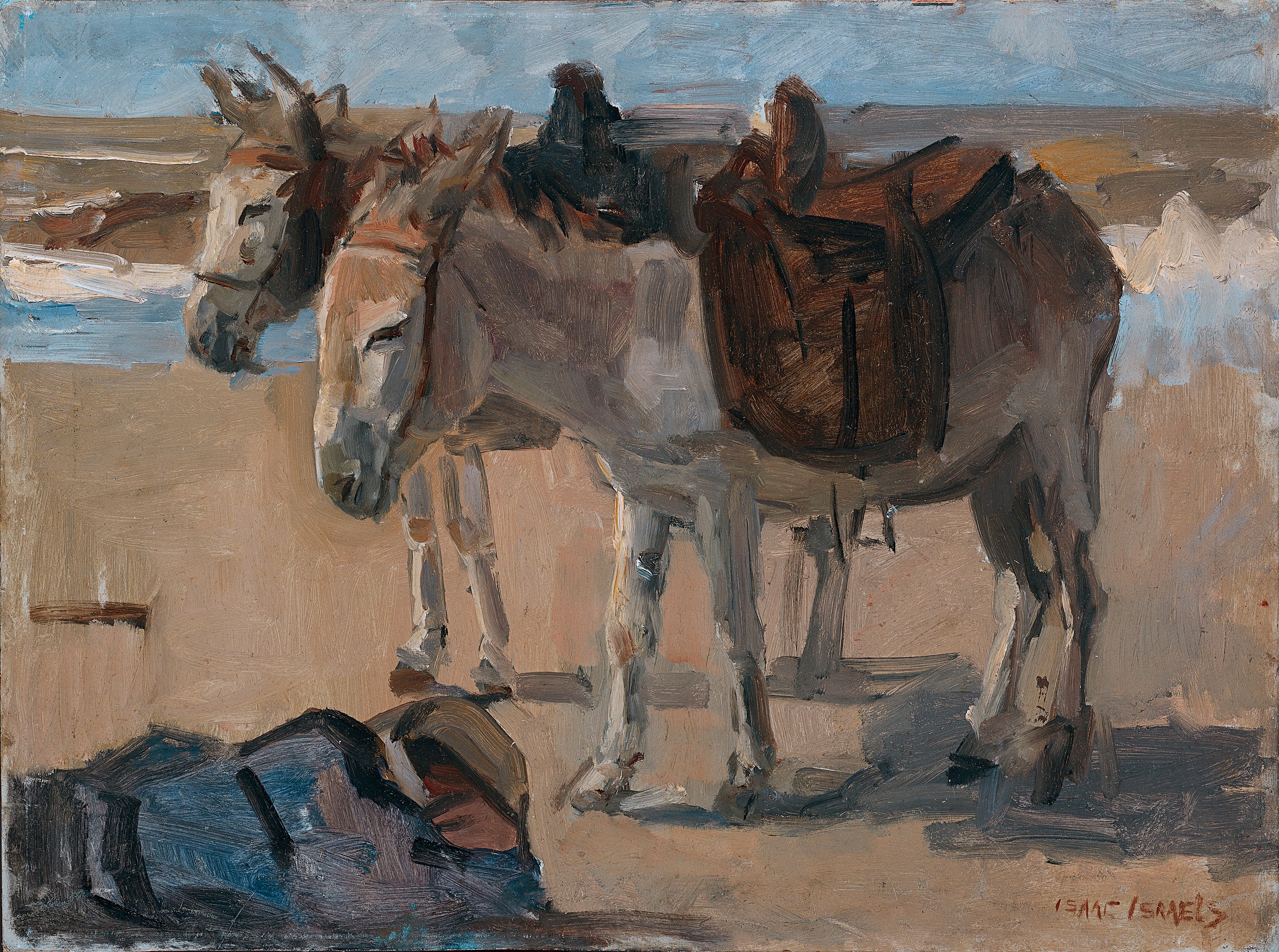 Deux ânes - Isaac Israëls image 1 reproduction artisanale de tableau