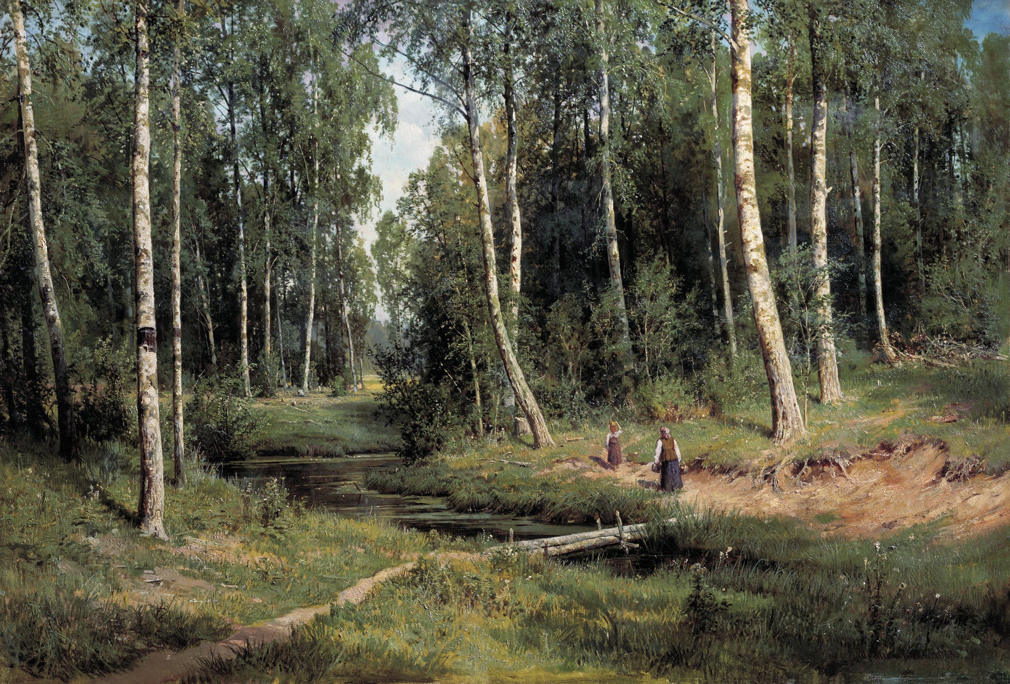 Ruisseau dans une forêt de bouleaux - Ivan Chichkine