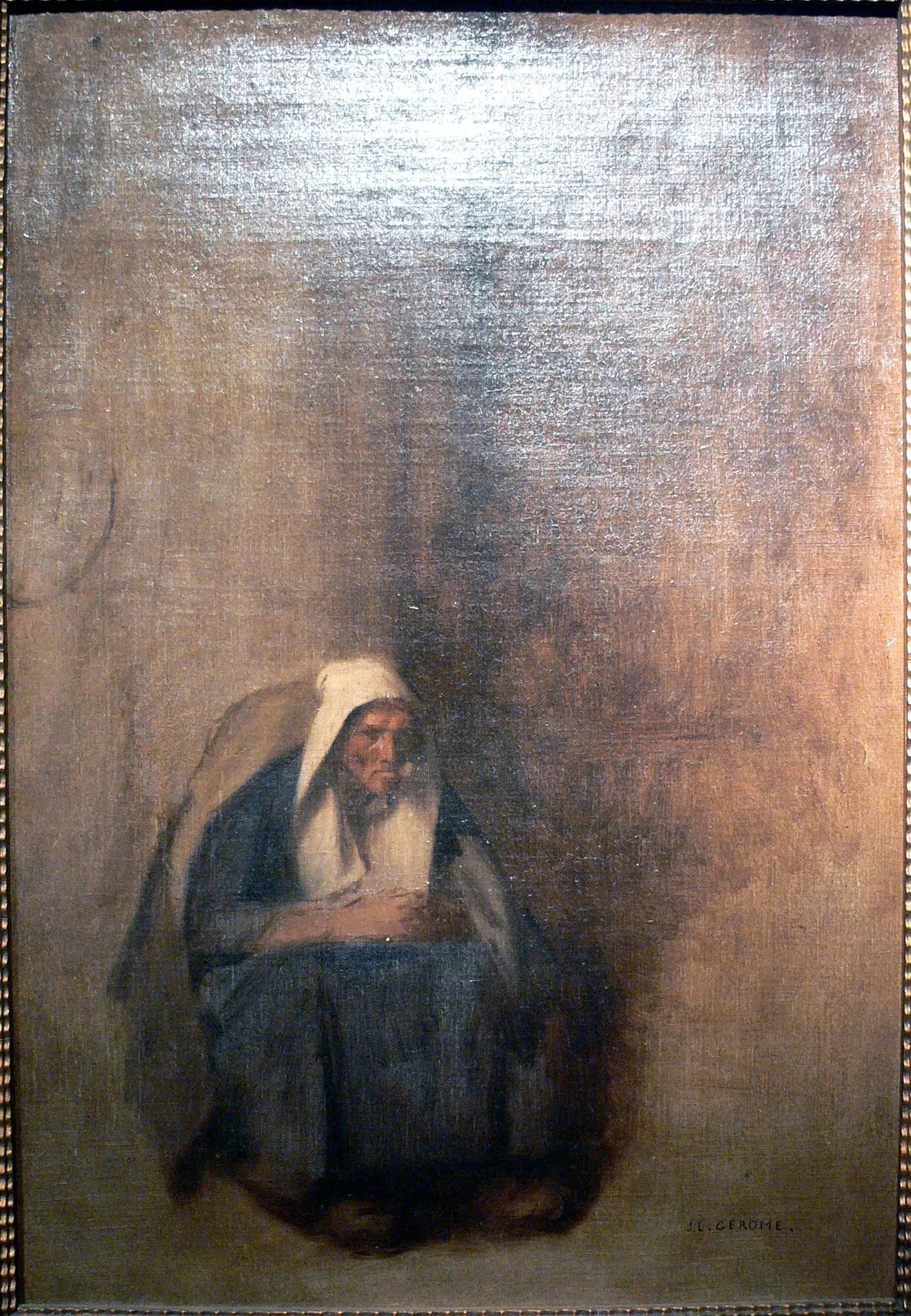 Reproduction du tableau « Vieille Femme à la pipe - Jean-Léon Gérôme » par Alpha Reproduction en peinture à l’huile