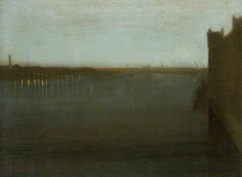 Reproduction du tableau « Nocturne : Gris et Or, Pont de Westminster - James Abbott McNeill Whistler » par Alpha Reproduction en peinture à l’huile