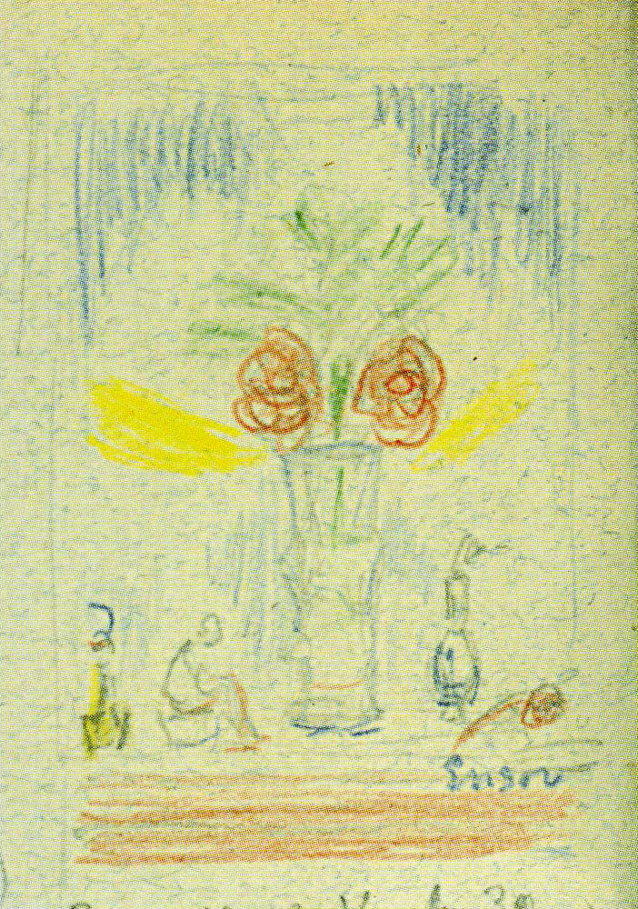 Red Flowers, White Vase - James Ensor