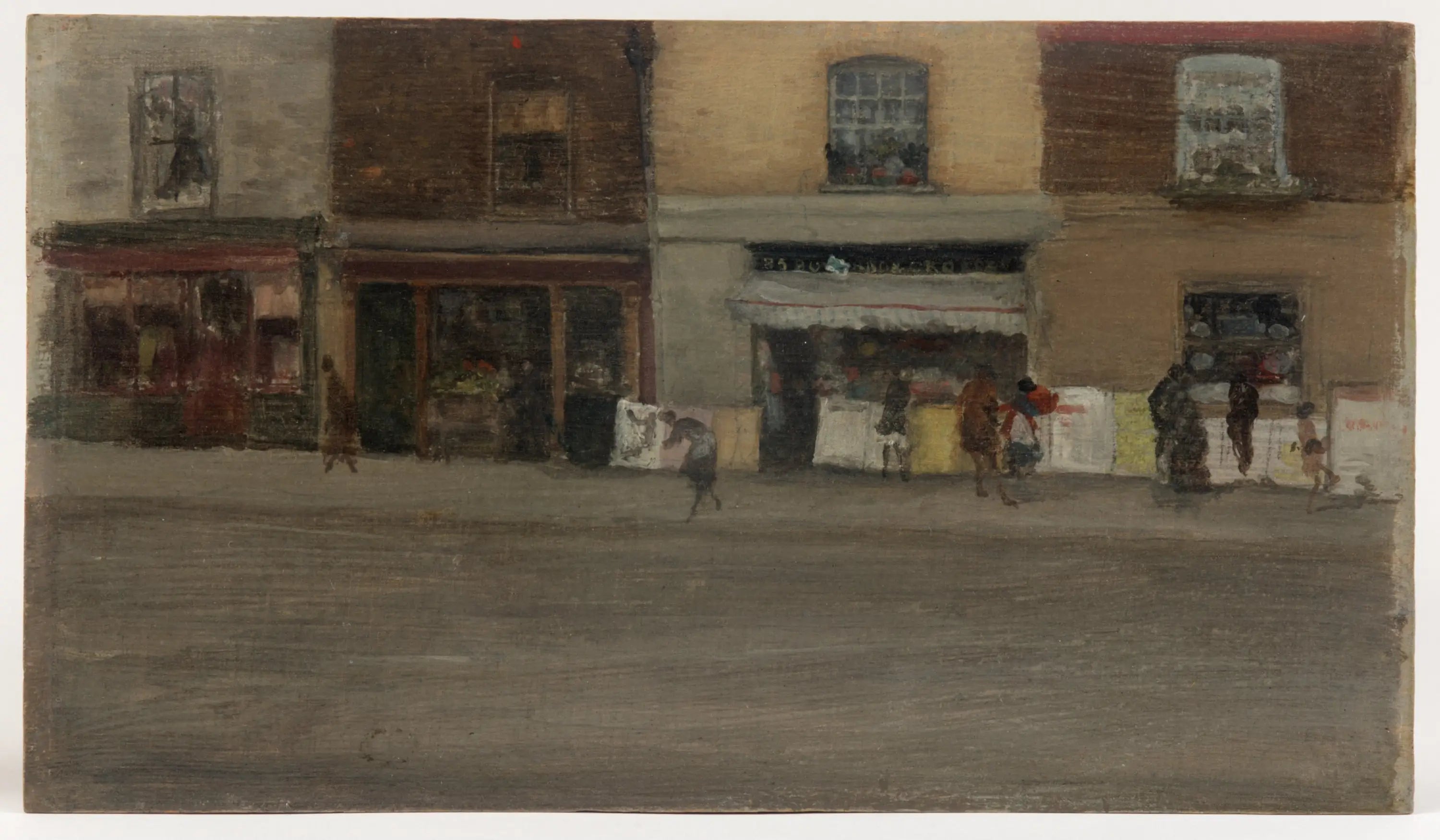 Reproduction du tableau « Boutiques de Chelsea - James Abbott McNeill Whistler » par Alpha Reproduction en peinture à l’huile