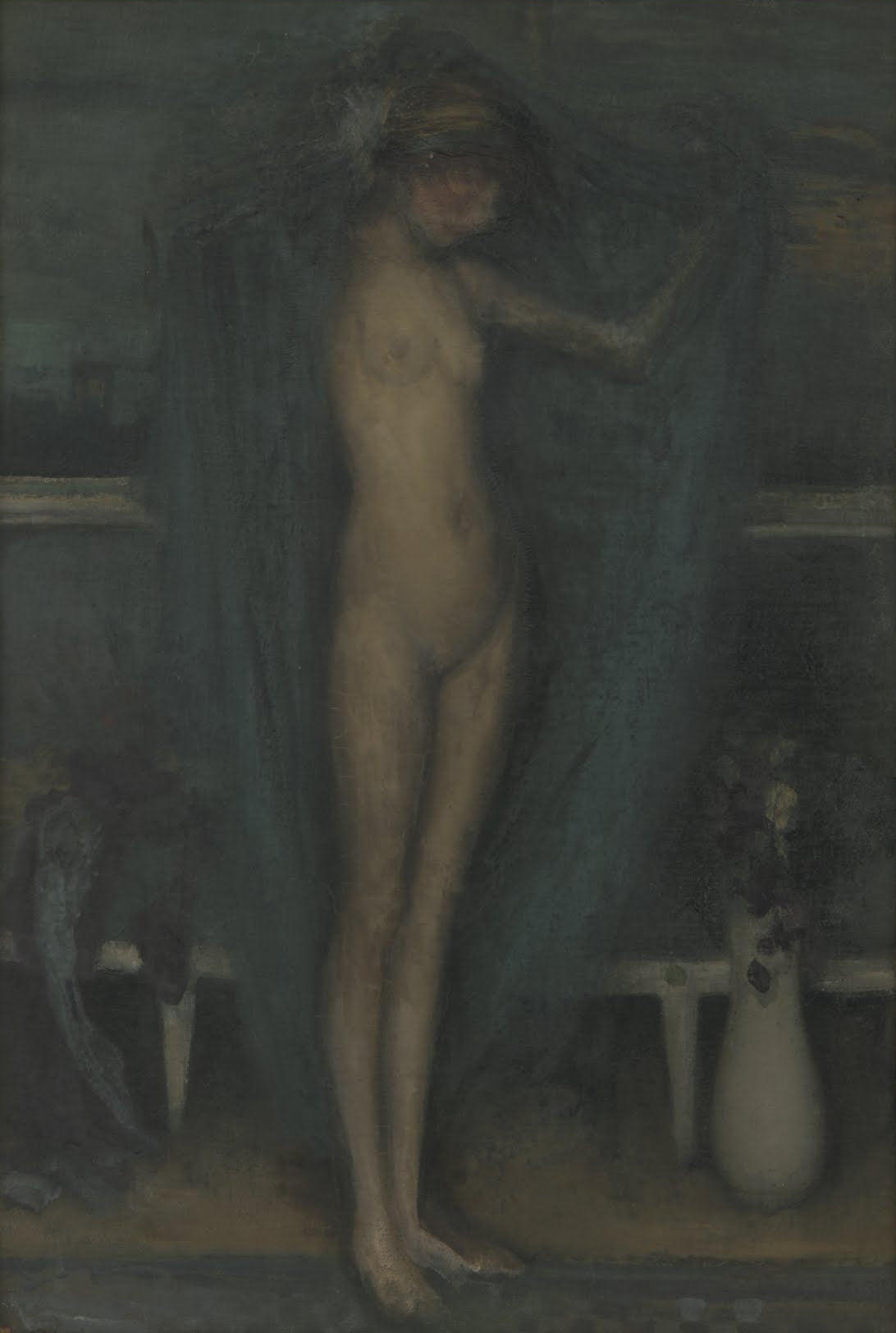 Reproduction du tableau « Harmonie en bleu et or : La petite fille bleue - James Abbott McNeill Whistler » par Alpha Reproduction en peinture à l’huile