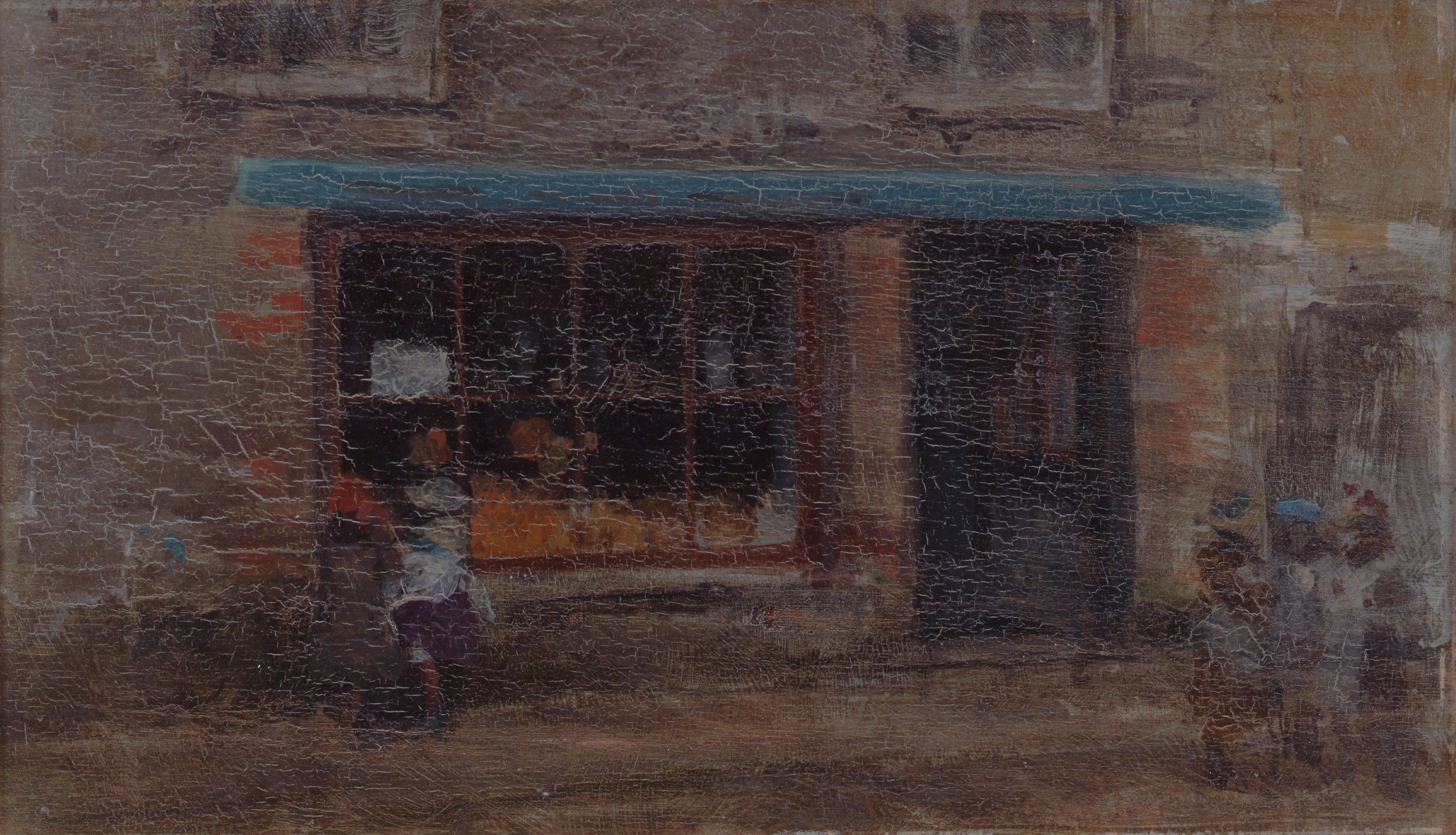 Reproduction du tableau « La note en orange et bleu (Sweet Shop) - James Abbott McNeill Whistler » par Alpha Reproduction en peinture à l’huile