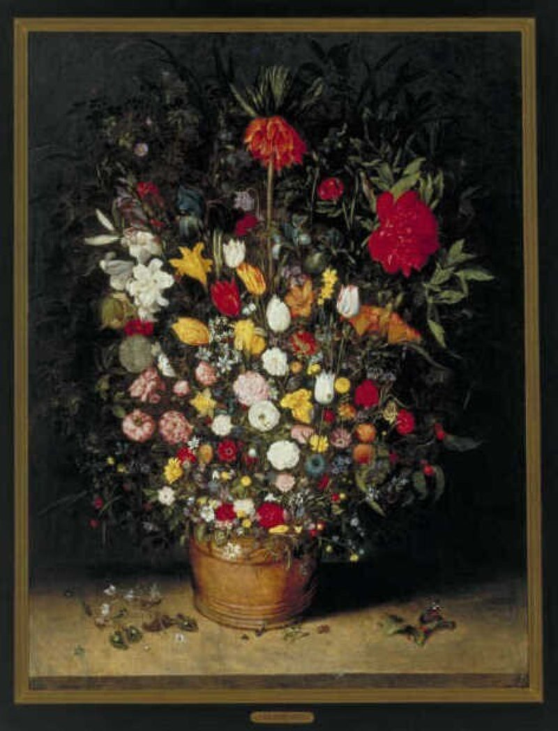 Nature morte aux fleurs dans une baignoire en bois - Jan Brueghel l'Ancien