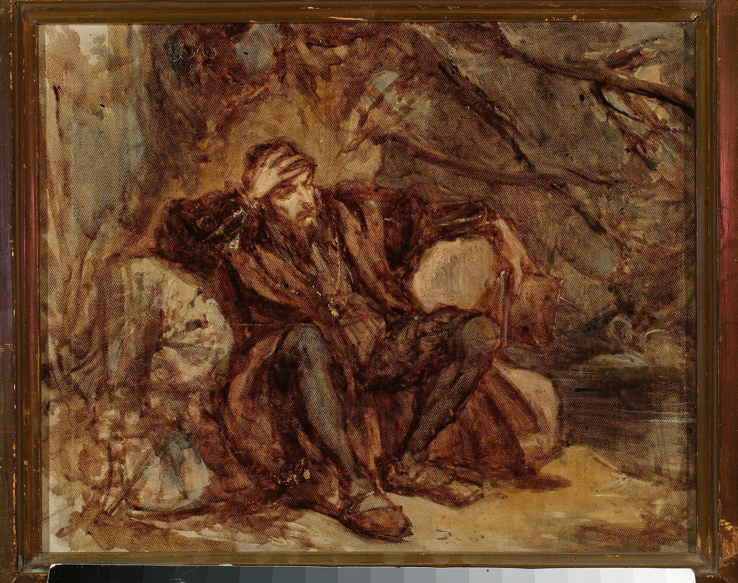 Sigismond Auguste dans le jardin de Vilnius, croquis - Jan Matejko