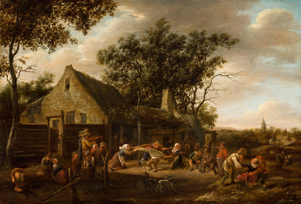 Des paysans dansant devant une auberge - Jan Steen image 1 reproduction réalisée par Alpha Reproduction