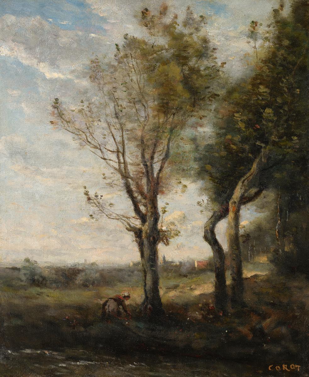 Les quatre arbres en bordure de plaine - Jean-Baptiste Camille Corot