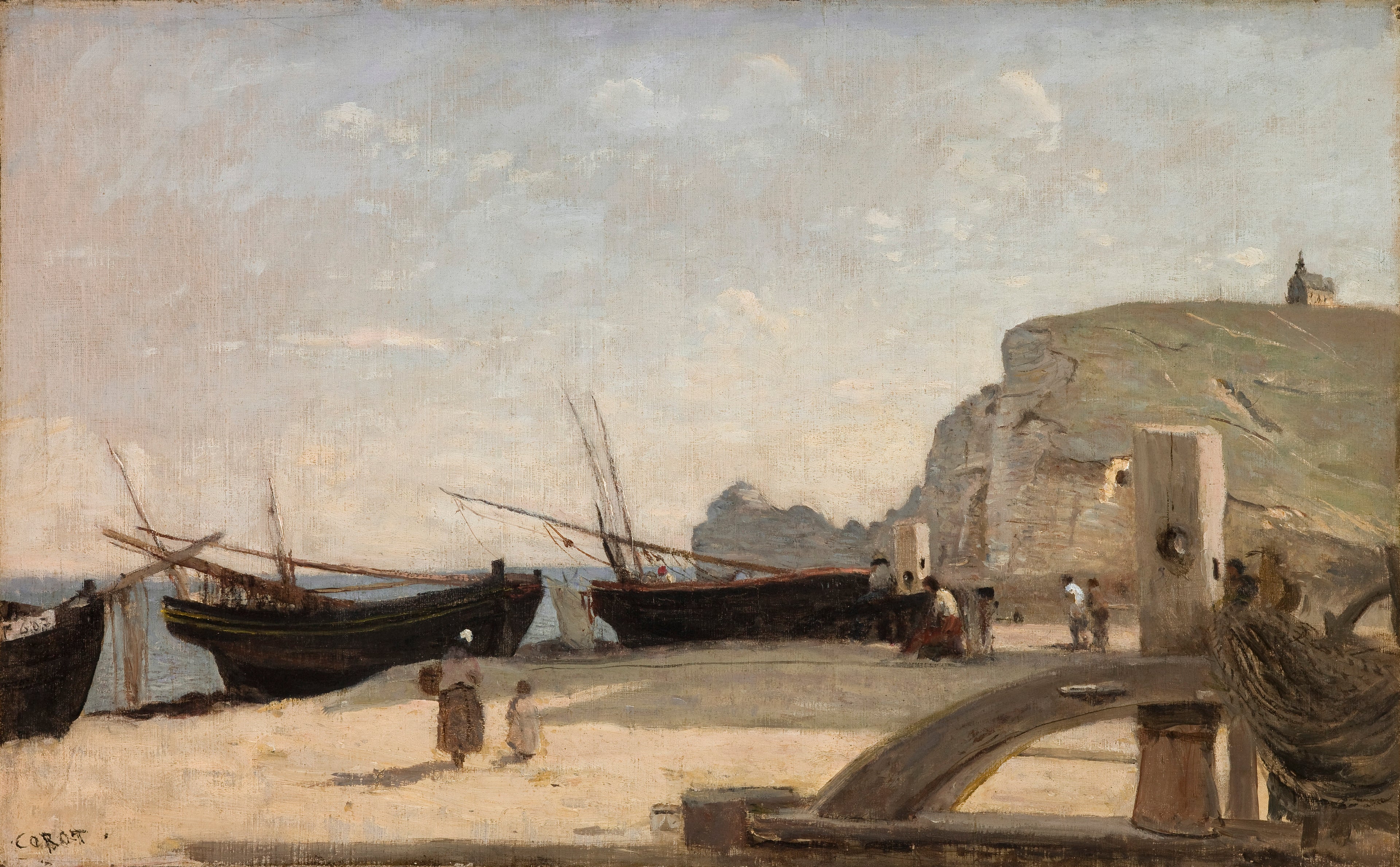 La Plage, Étretat - Jean-Baptiste Camille Corot