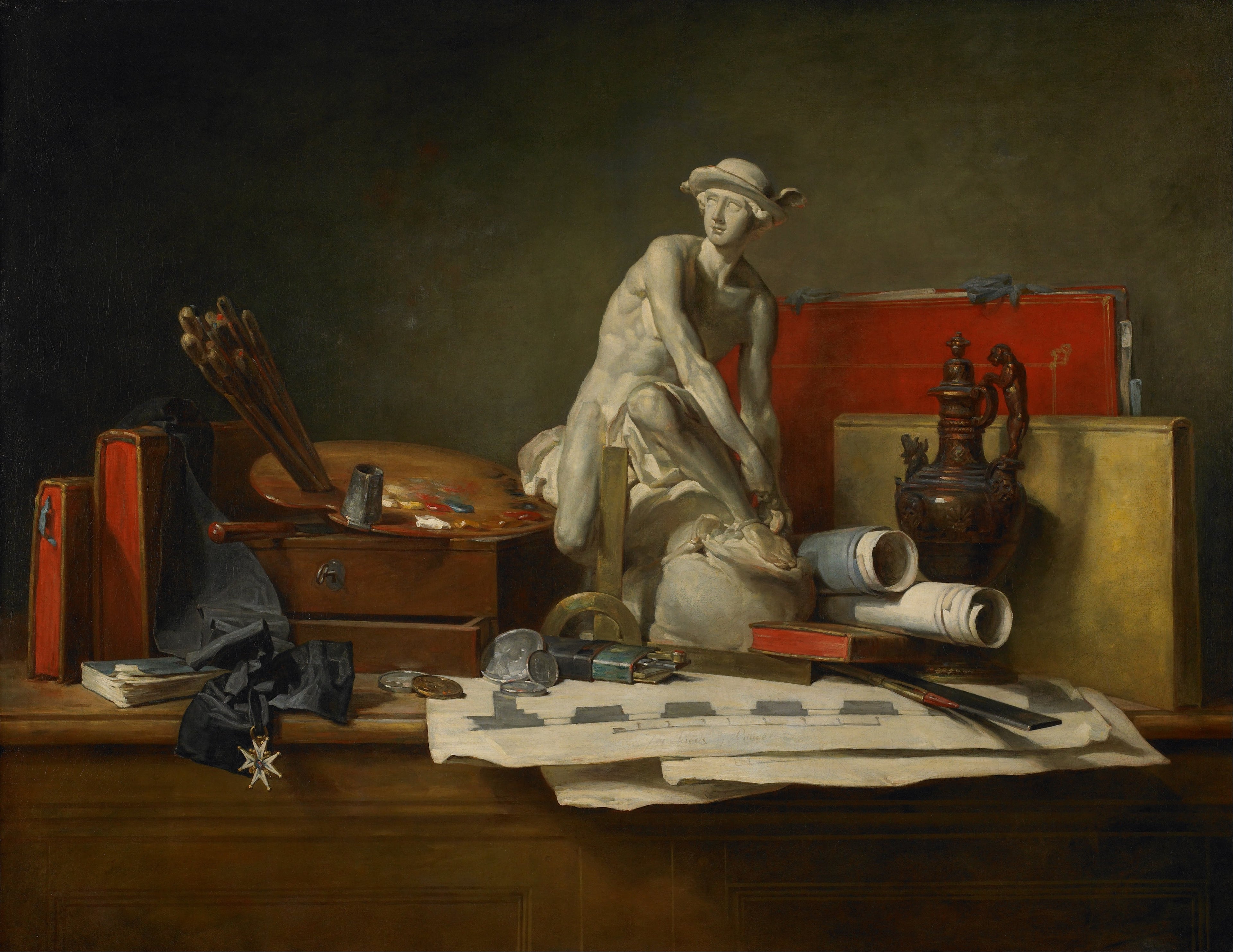 Nature morte avec des attributs des Arts - Jean Siméon Chardin