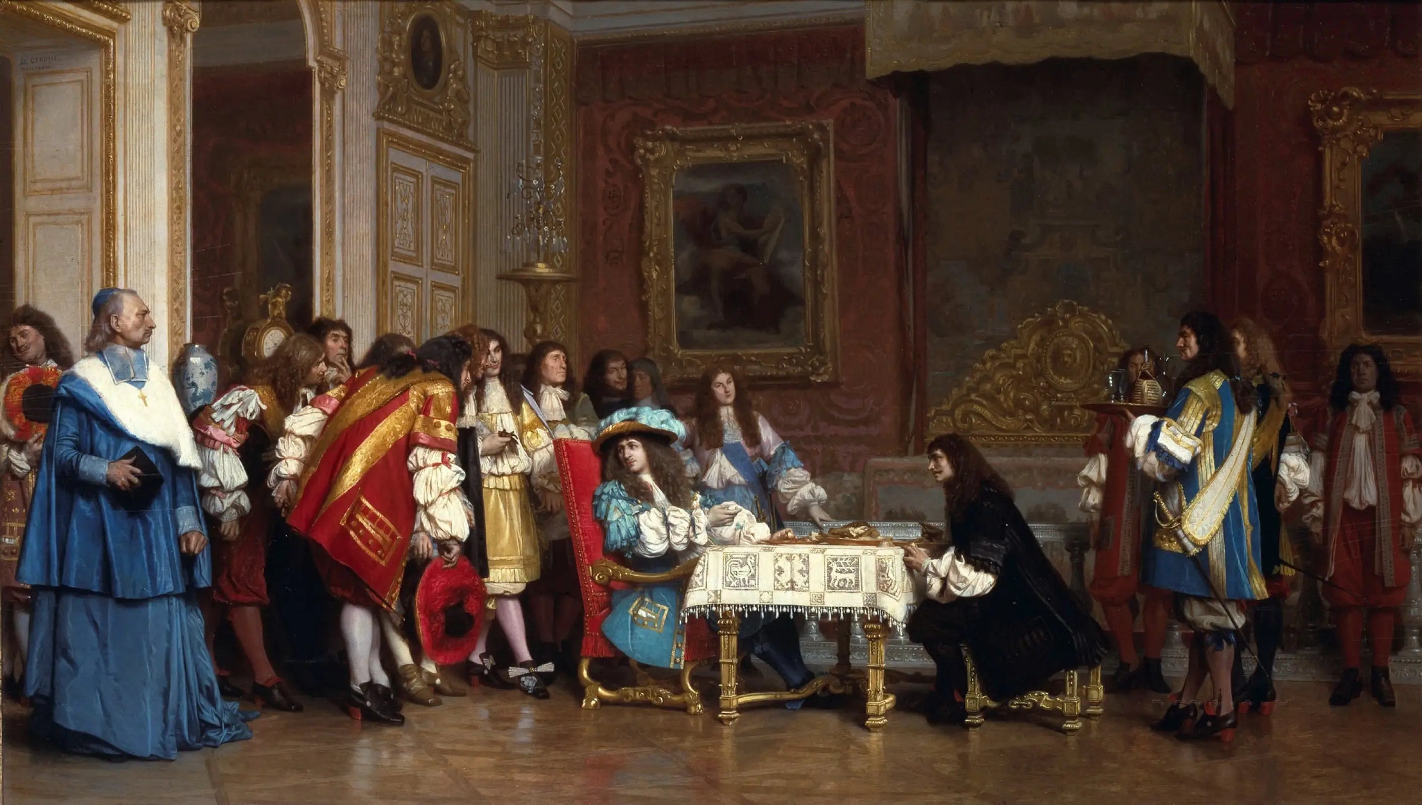 Reproduction du tableau « Louis XIV et Molière - Jean-Léon Gérôme » par Alpha Reproduction en peinture à l’huile