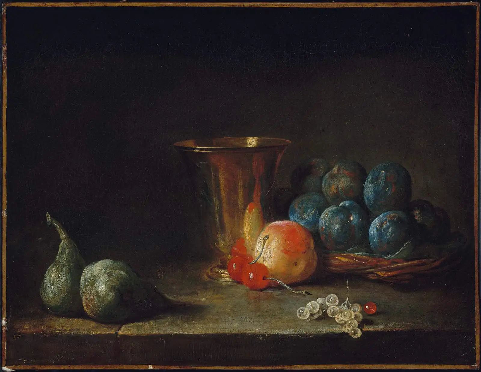Nature morte avec carafe gobelet en argent et fruits - Jean Siméon Chardin - Alpha Reproduction