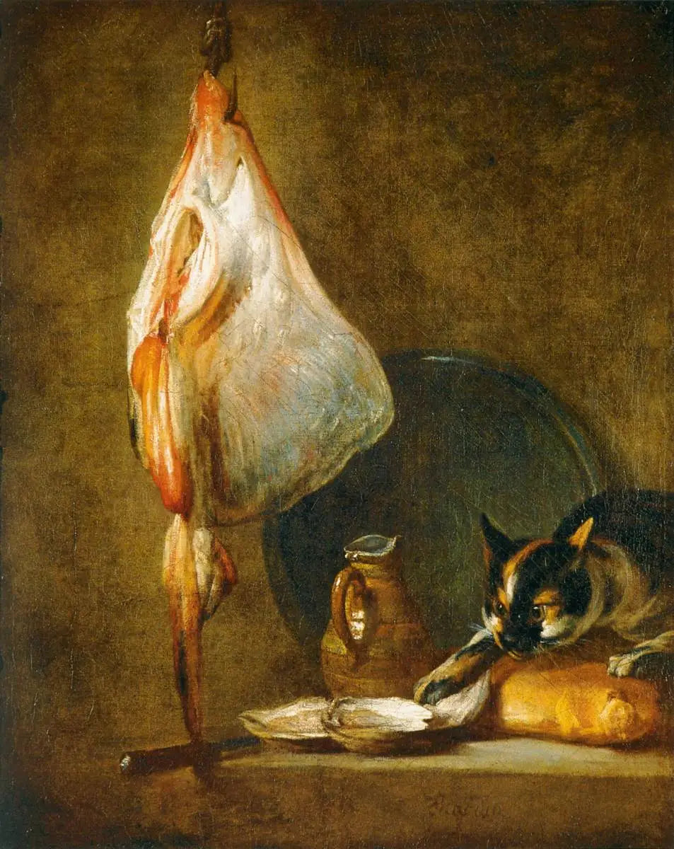 Nature morte avec chat et raie - Jean Siméon Chardin - Alpha Reproduction