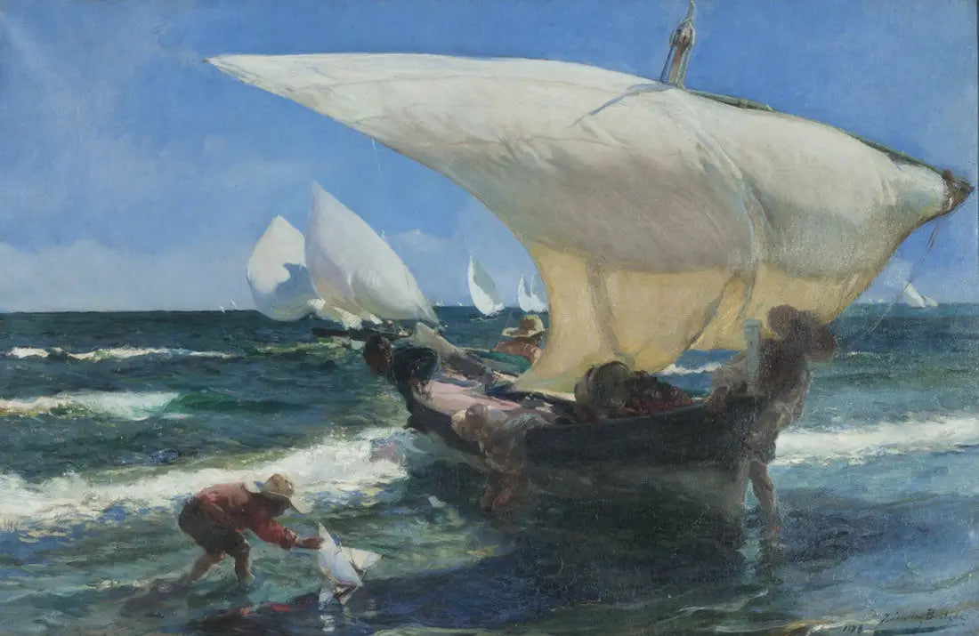 Reproduction du tableau « Sur la côte de Valence - Joaquín Sorolla » par Alpha Reproduction en peinture à l’huile
