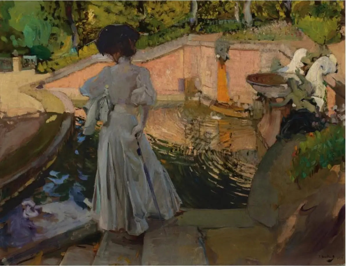Reproduction du tableau « Maria regarde les poissons. Ferme - Joaquín Sorolla » par Alpha Reproduction en peinture à l’huile
