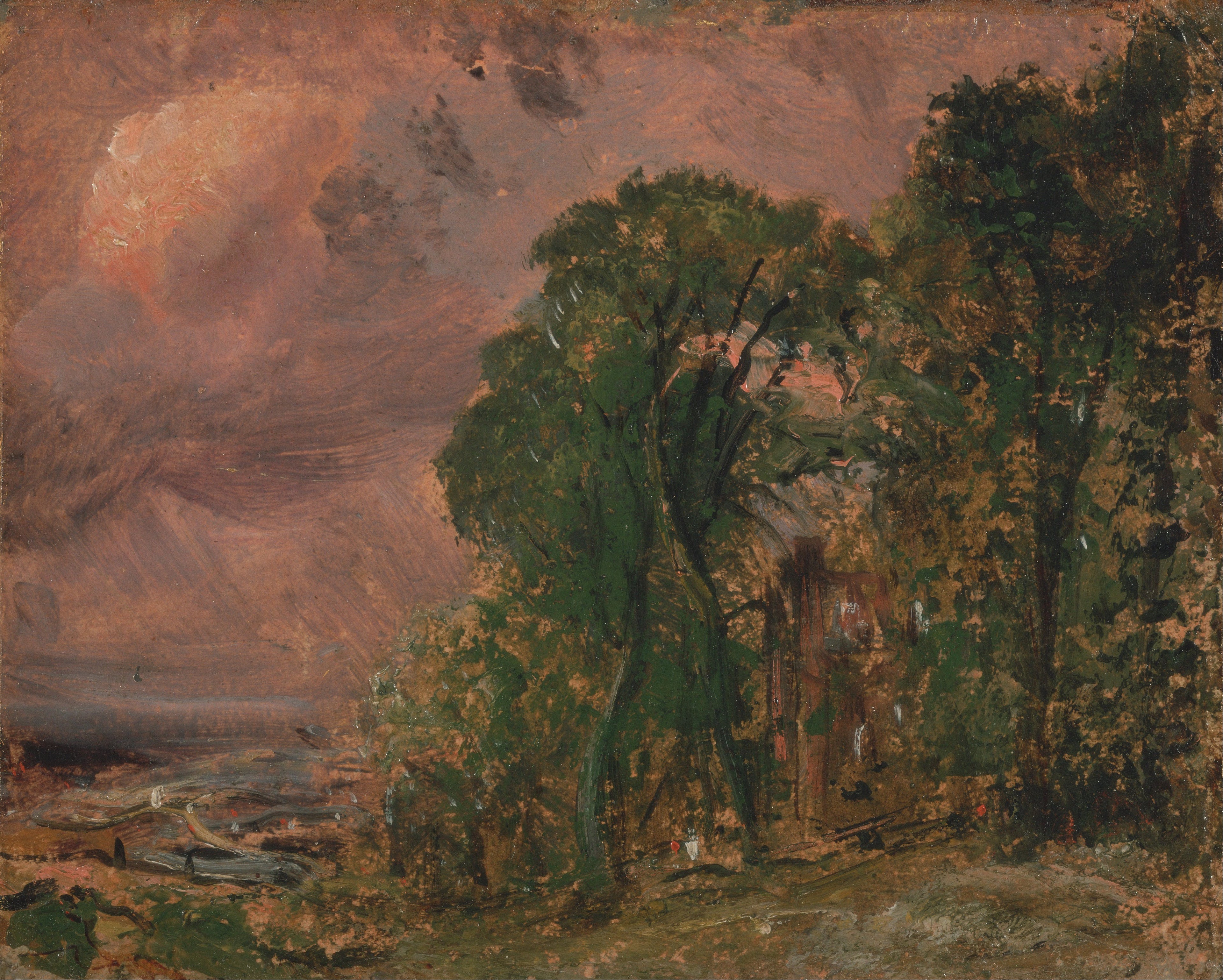 Une vue à Hampstead par temps orageux - John Constable