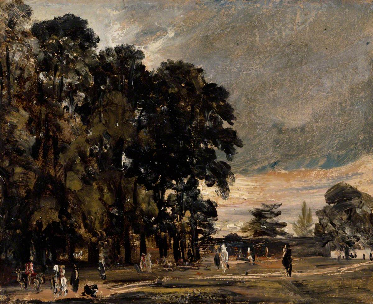 Étude de paysage : personnages près d'un groupe d'arbres - John Constable