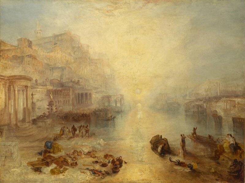 Reproduction du tableau « Ancient Italy - Ovid Banished from Rome - J. M. W. Turner » par Alpha Reproduction en peinture à l’huile