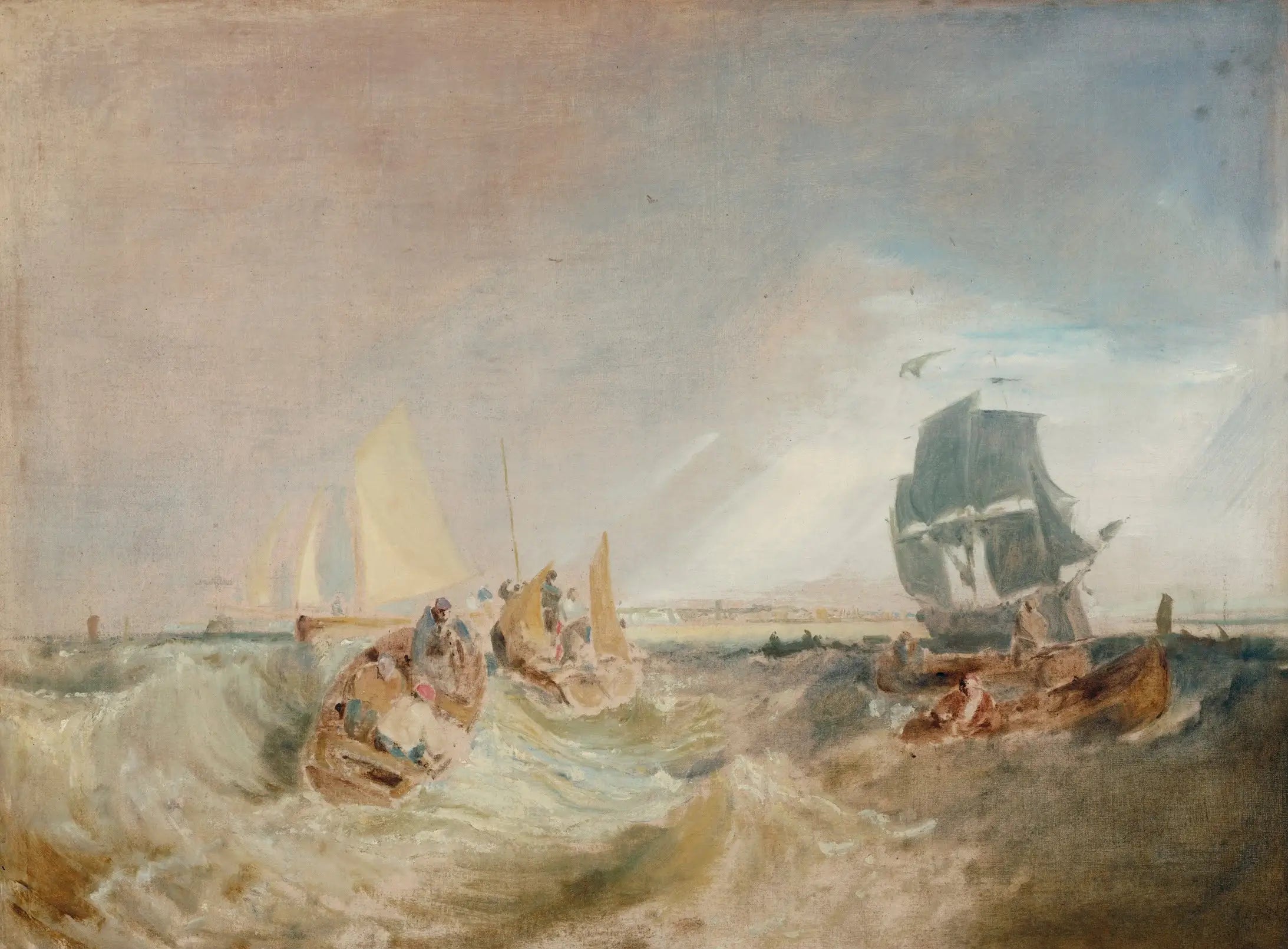 Reproduction du tableau « Shipping at the Mouth of the Thames - J. M. W. Turner » par Alpha Reproduction en peinture à l’huile