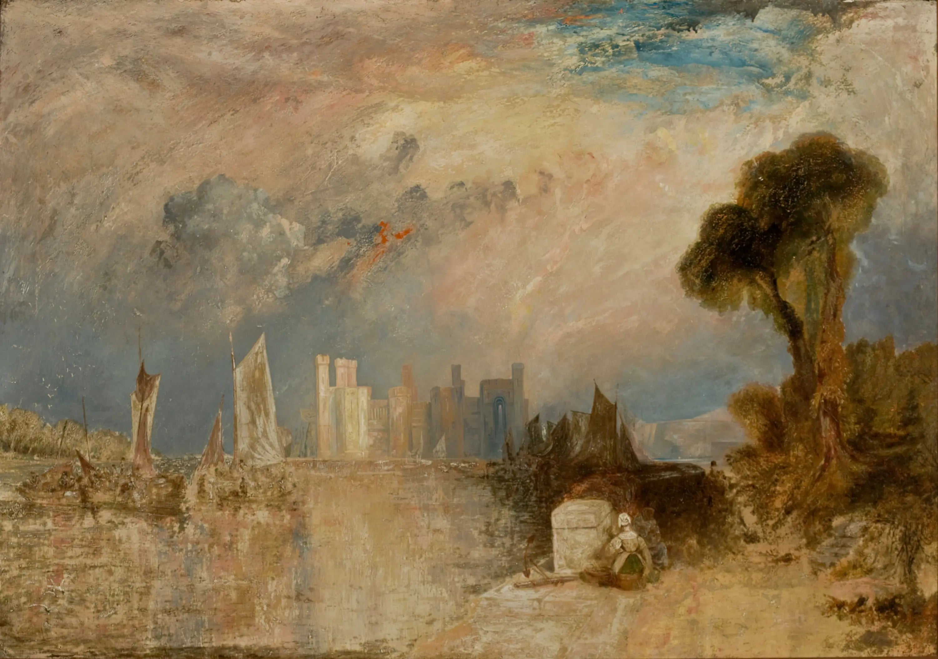 Reproduction du tableau « Caernarfon Castle - J. M. W. Turner » par Alpha Reproduction en peinture à l’huile