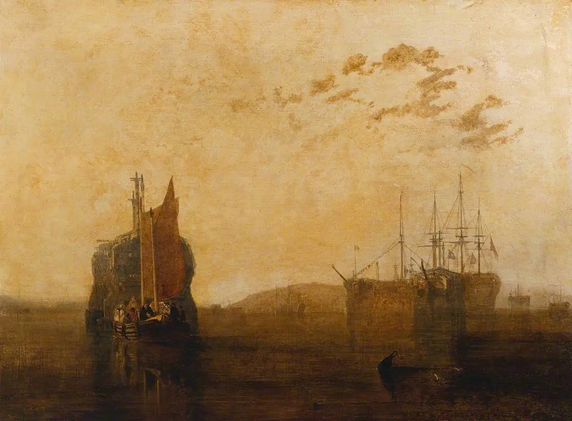 Reproduction du tableau « Hulks on the Tamar - J. M. W. Turner » par Alpha Reproduction en peinture à l’huile