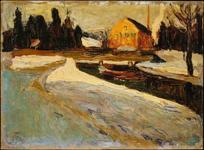 Reproduction du tableau « Schwabing, soleil d'hiver - Vassily Kandinsky » par Alpha Reproduction en peinture à l’huile