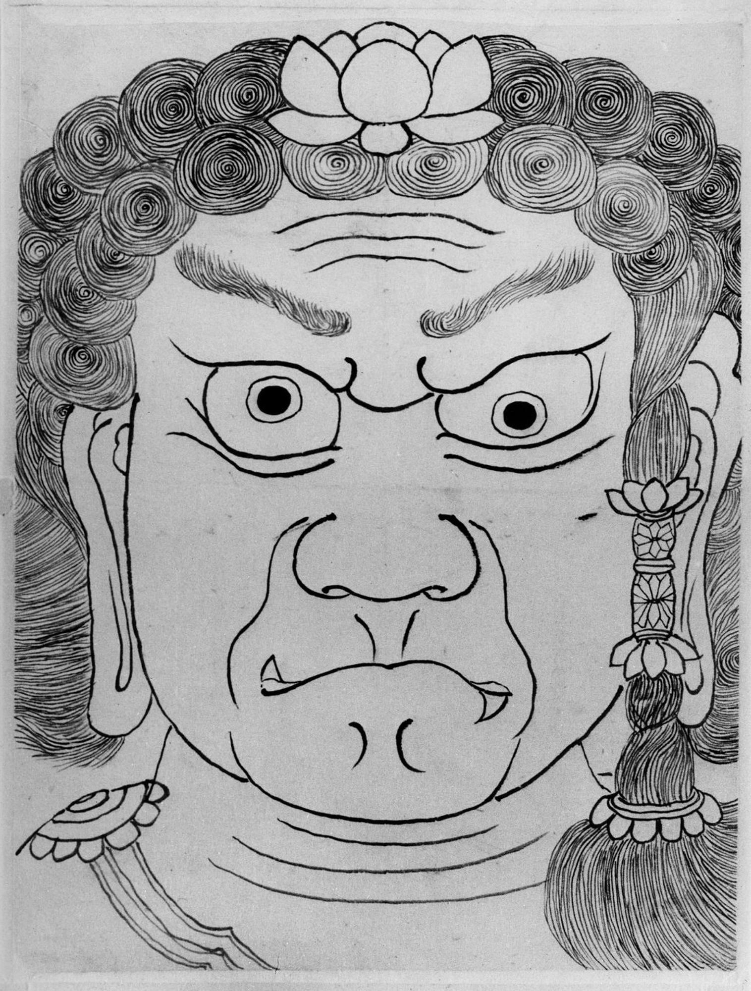 Masque de Fudō Myōō - Hokusai