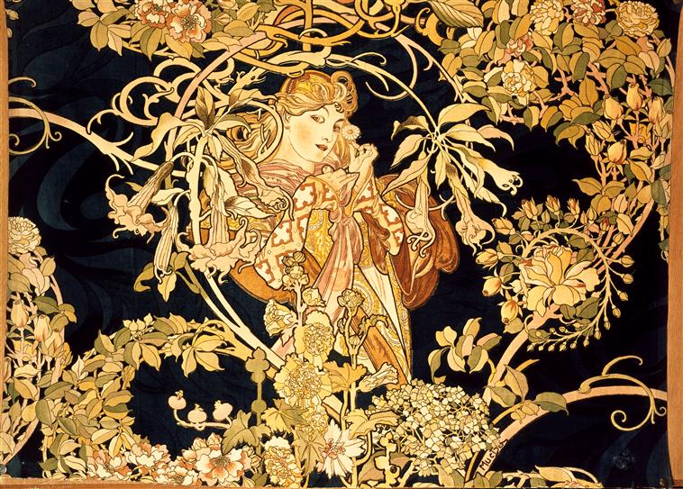데이지를 든 여자 – 알폰스 무하 (1899년경)