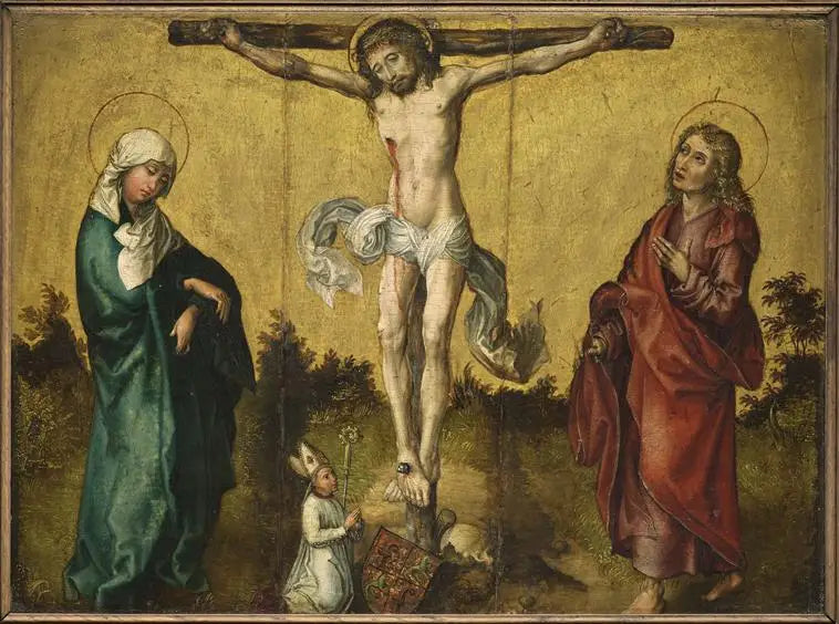 La Crucifixion avec la Vierge saint Jean et un donateur - Albrecht Dürer - Alpha Reproduction