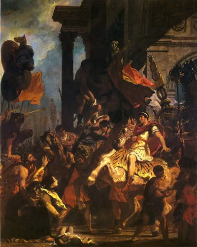 Reproduction du tableau « La Justice de Trajan - Eugène Delacroix » par Alpha Reproduction en peinture à l’huile
