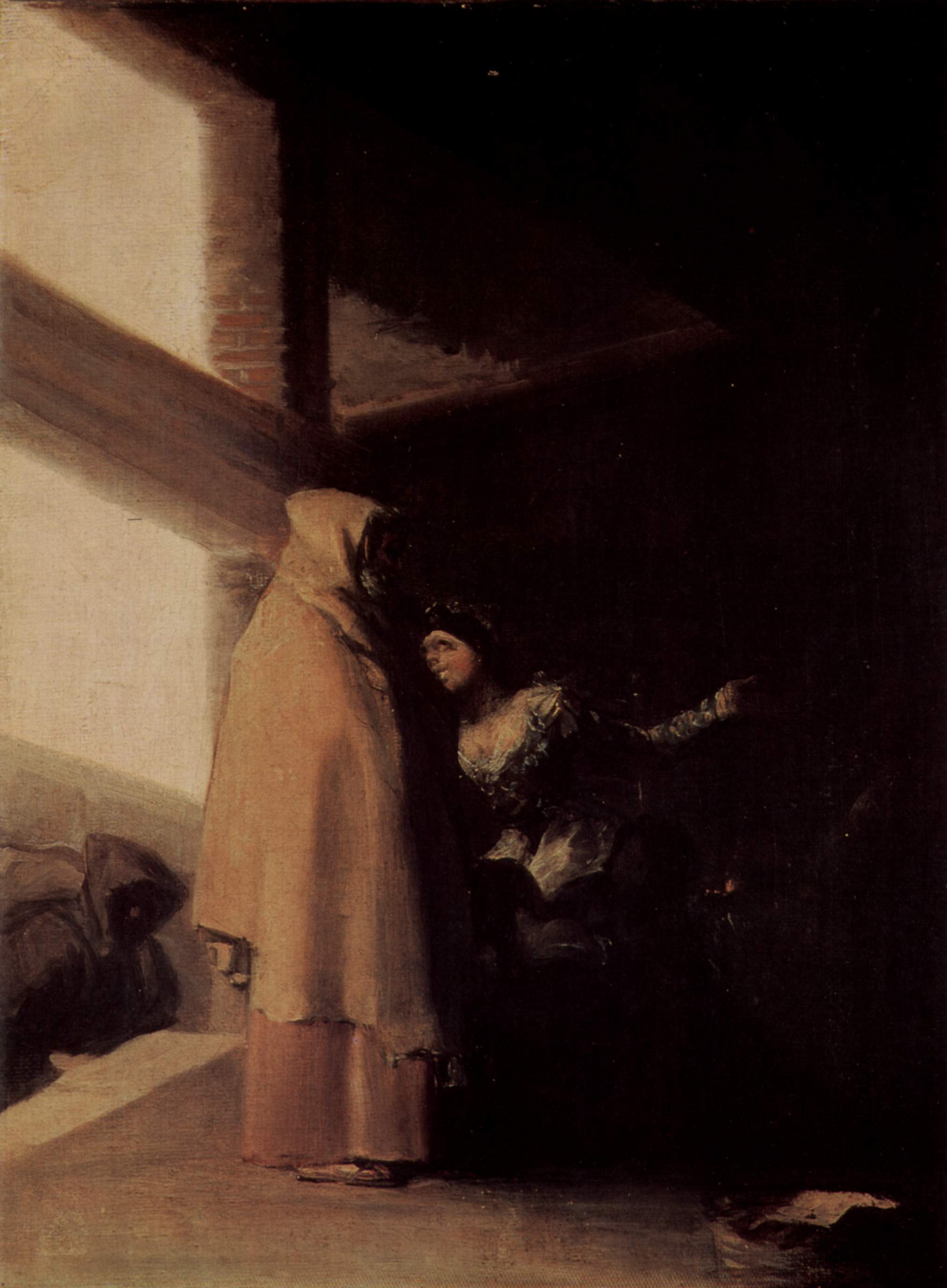 Reproduction du tableau « La visite du frère - Francisco de Goya » par Alpha Reproduction en peinture à l’huile