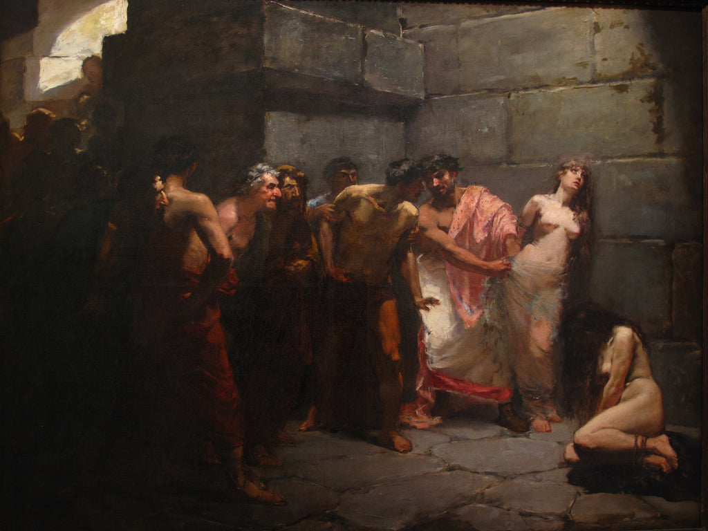 Les Vierges chrétiennes exposées à la populace — Félix Resurrección Hidalgo, 1884, Huile sur toile