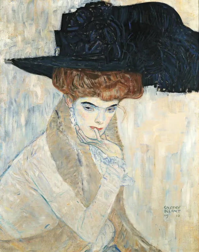 🎩✨ 검은 깃털 모자 – 구스타프 클림트 (1910)