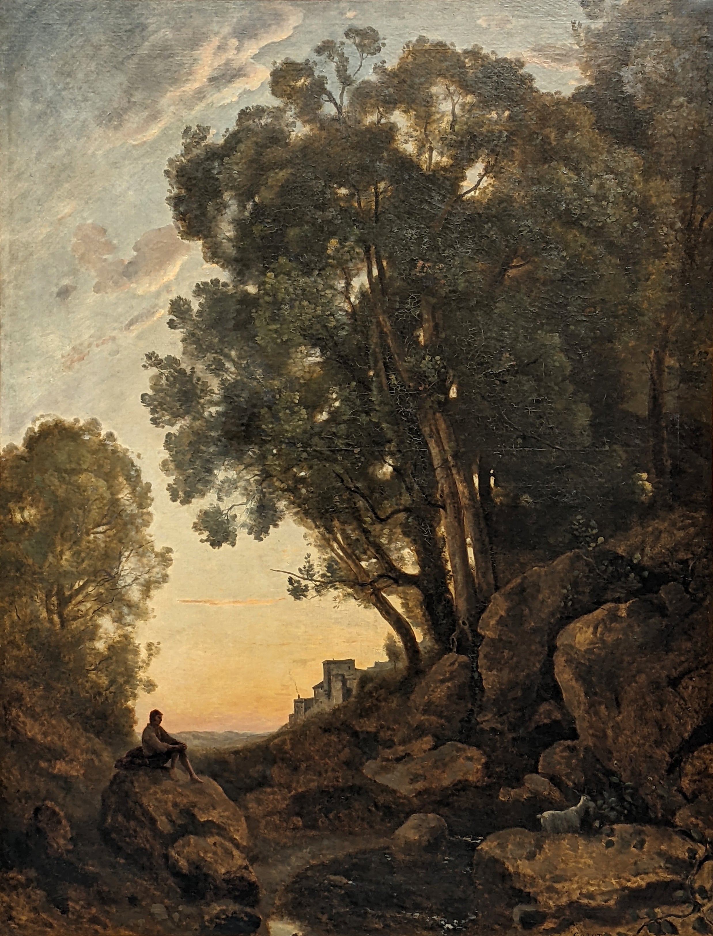 Le Chevrier italien. Effet de soleil couchant - Jean-Baptiste Camille Corot