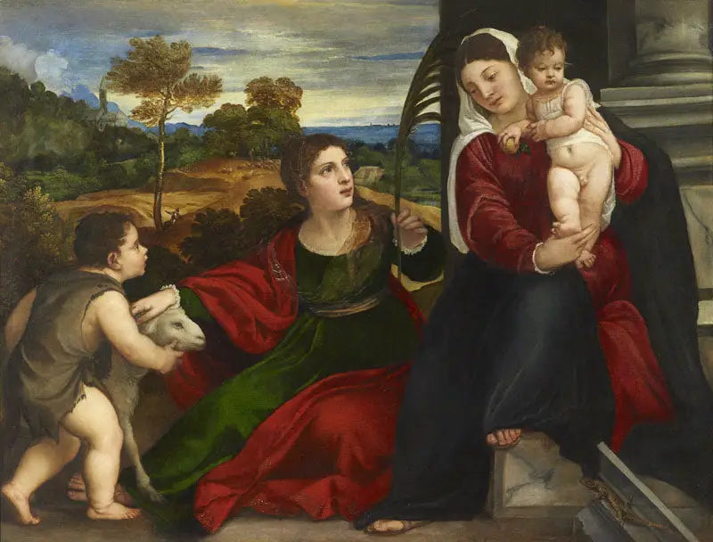 La Vierge l’Enfant sainte Agnès et saint Jean-Baptiste - Titian - Alpha Reproduction