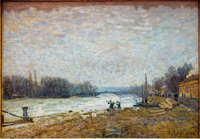 Reproduction du tableau « Après la débâcle, la Seine au pont de Suresnes - Alfred Sisley » par Alpha Reproduction en peinture à l’huile