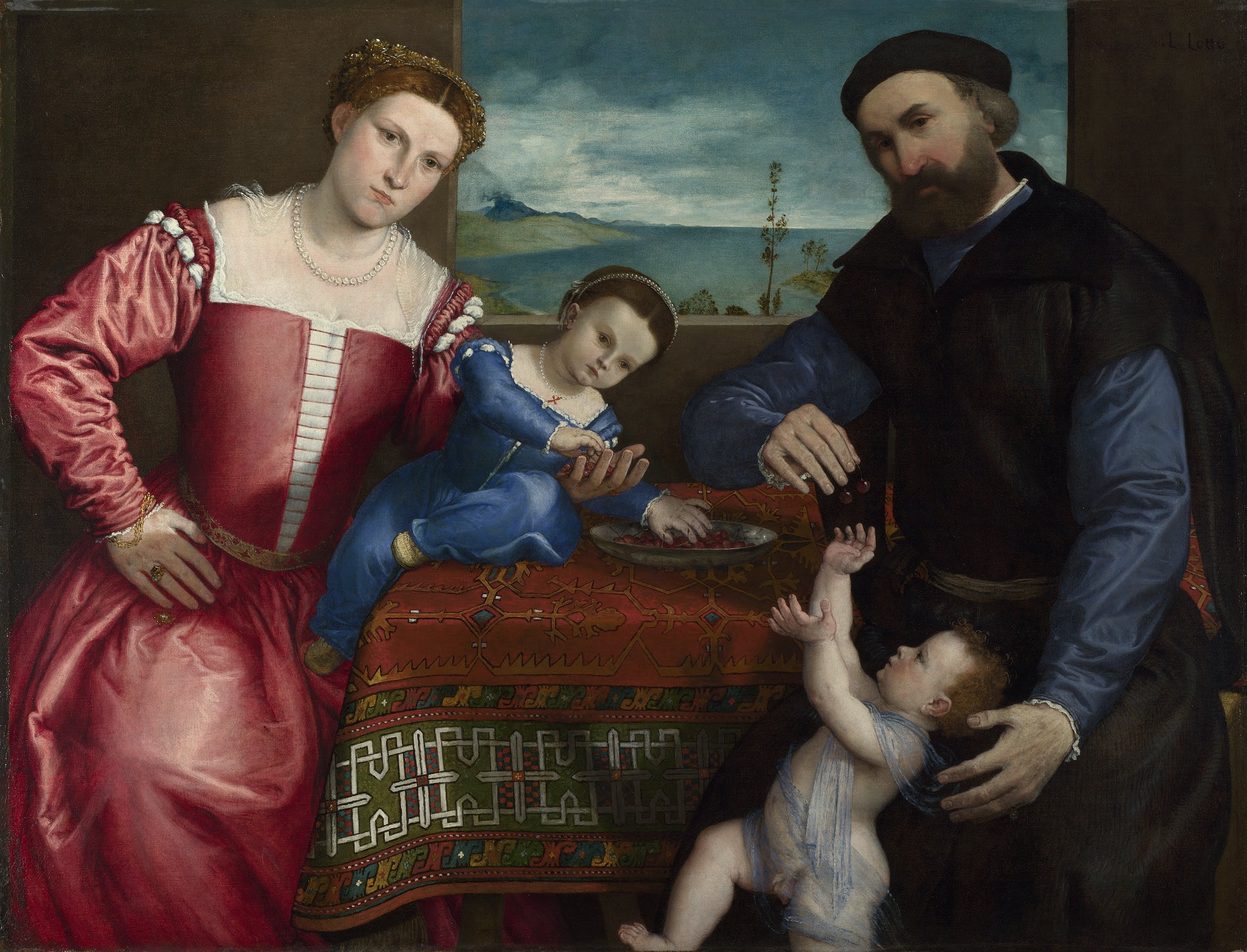 Portrait de Giovanni della Volta avec sa femme et ses enfants - Lorenzo Lotto