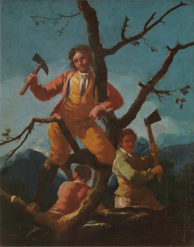 Reproduction du tableau « Les Bûcherons - Francisco de Goya » par Alpha Reproduction en peinture à l’huile