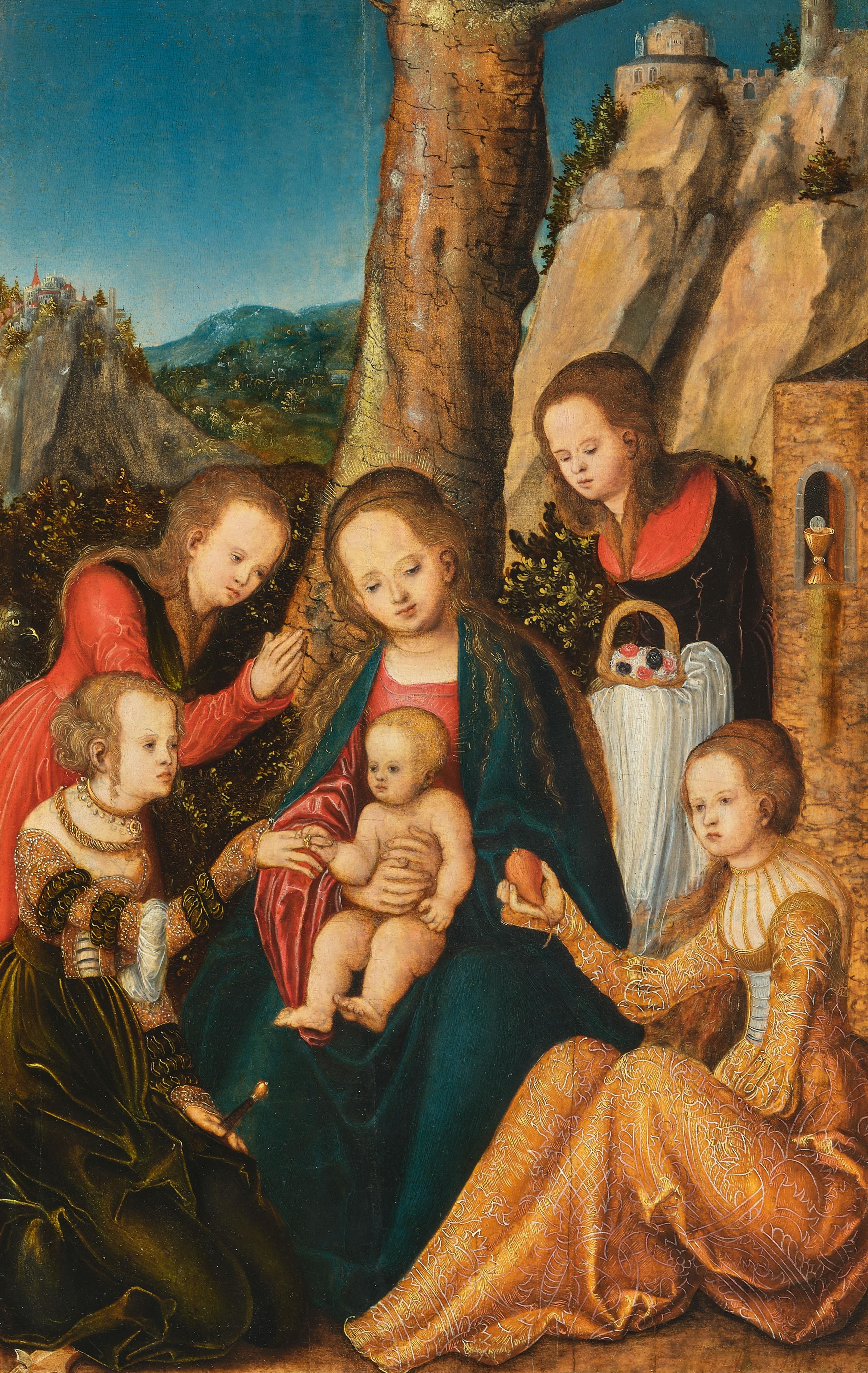Le mariage de sainte Catherine avec des saintes - Lucas Cranach the Elder