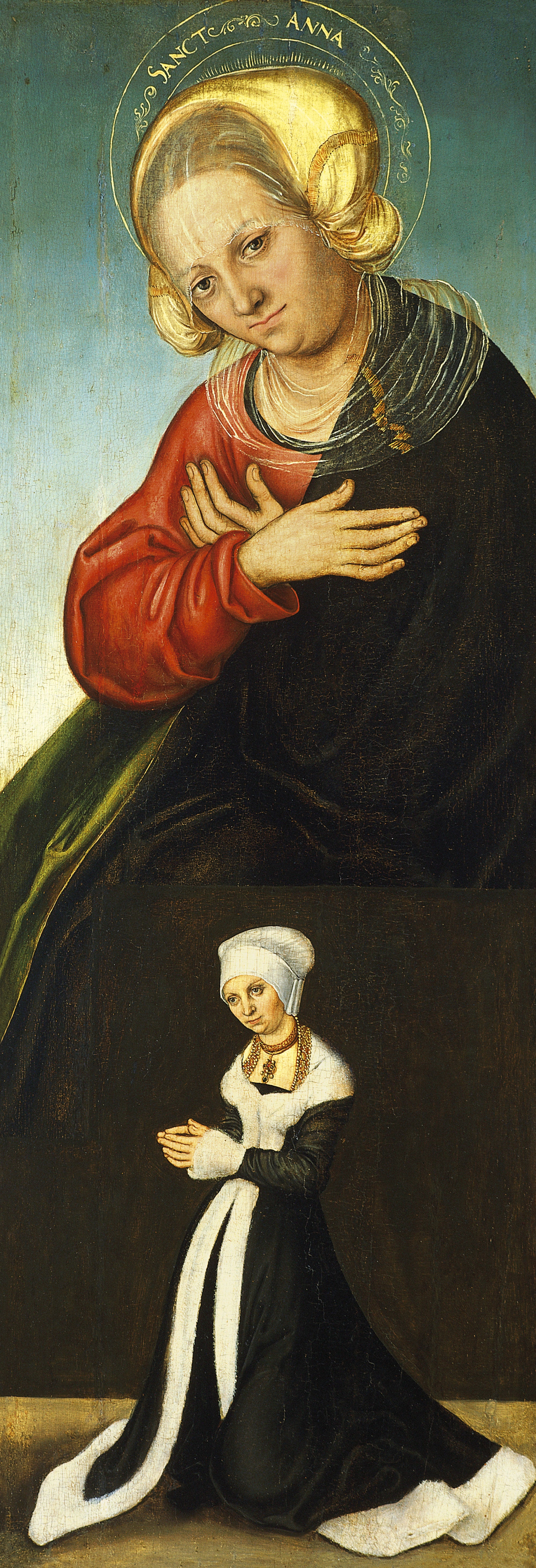 Sainte Anne avec la duchesse Barbara de Saxe comme donatrice (aile droite intérieure) - Lucas Cranach the Elder
